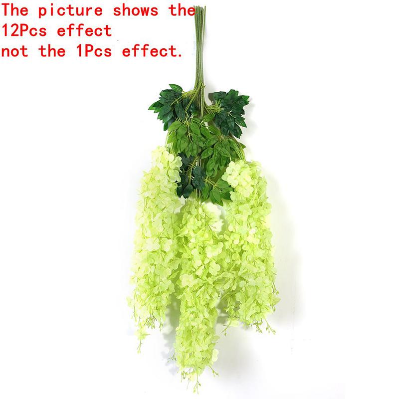 1/3/5/12Pcs Artificial Flowers Silk Wisteria Vine Fake Silk Hanging Flower for Wedding Party Garden Outdoor Home Wall Decoration
