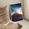1pc Mountain Landscape Cat Self-adhesive Art Poster Waterproof Paper Sticker Coffee House Bar Room Wall Decor