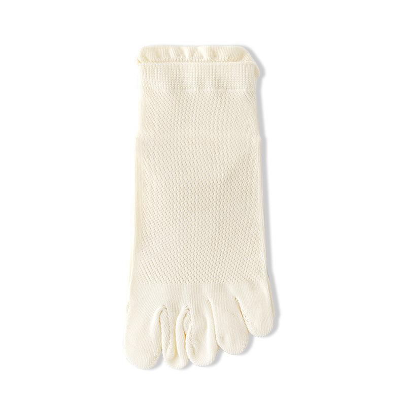 5 Pairs Spring Summer Women Socks Soft Mesh Breathable Cotton Sweat Absorbent Five Finger Socks Outdoor Sports Split Toe Socks