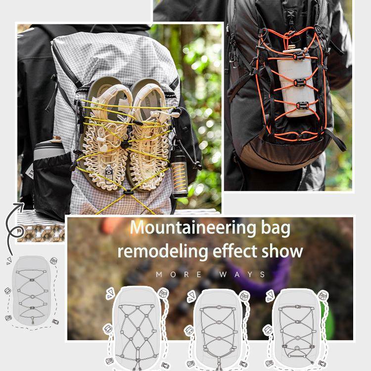 Outdoor Backpacks Expansion Buckle Set DIY Elastic Rope Camping Sports Mountaineering Bag Modification Rope Buckle for Climbing