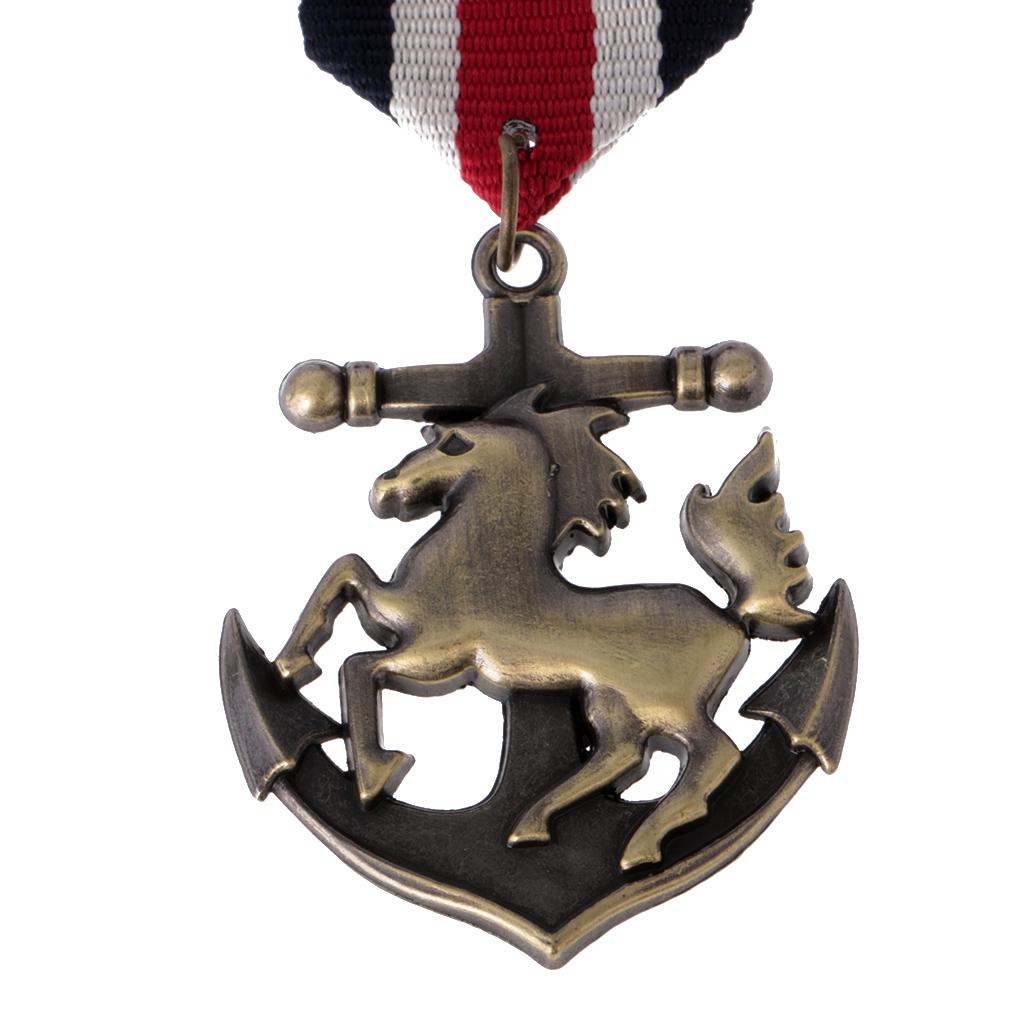 2 stykker unisex vintage marine stil dress medalje brosje jakkeslag Pin punk smykker