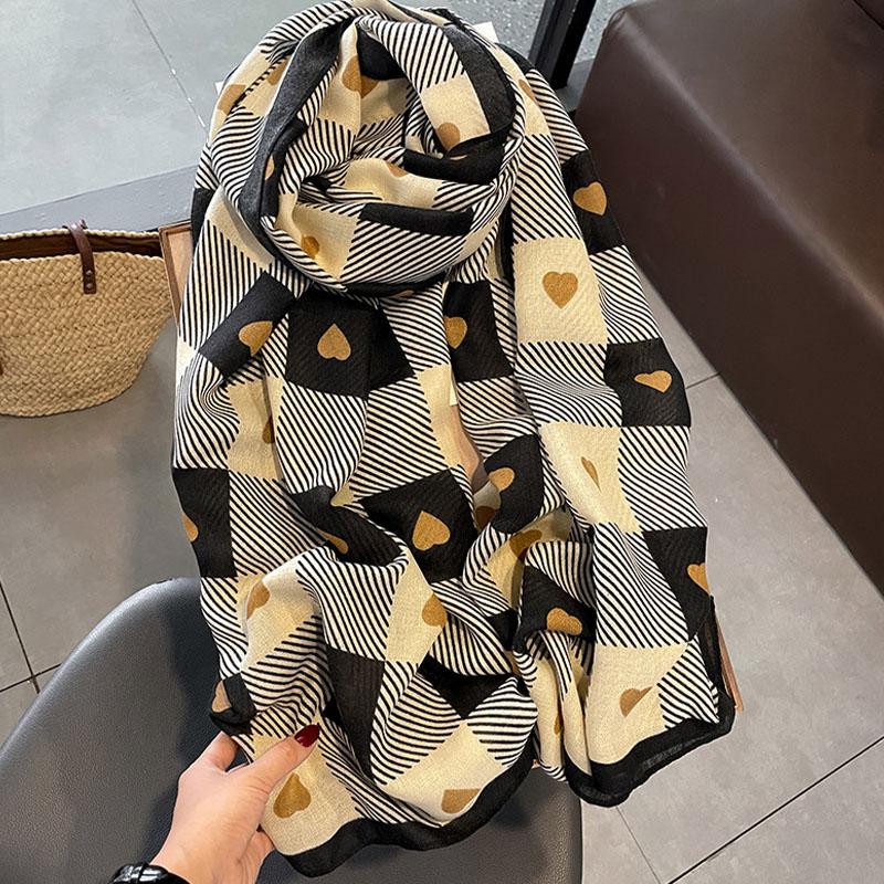 Women Scarf Flower Print Hijab Soft Shawls And Wraps Tessale Female Foulard Designer Pashmina Bandana Headscarf