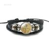 Anubis Scarab Layered Black Leather Bracelet