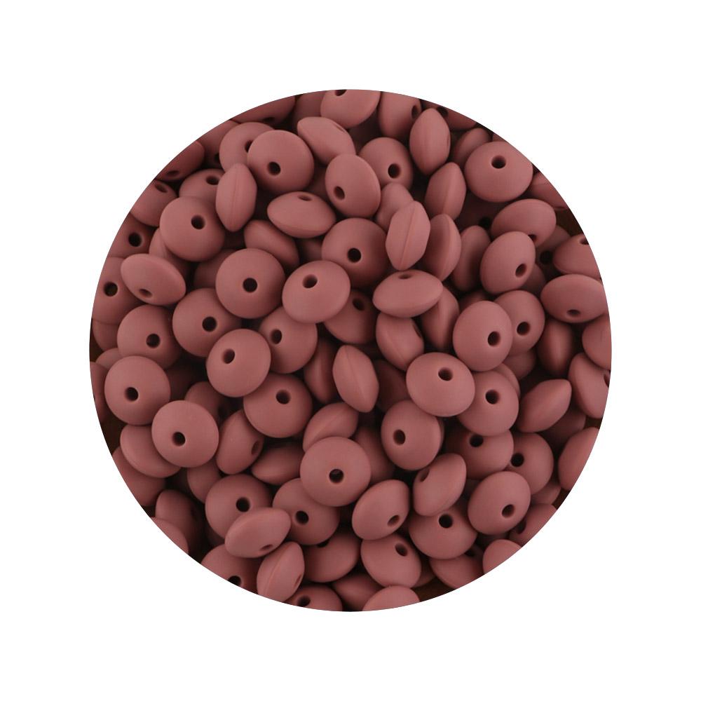100Pcs 12mm Silicone Lentil Beads Round Spacer Beads Silicone Abacus Bead DIY Bracelet Necklace Handmade Jewelry Accessories