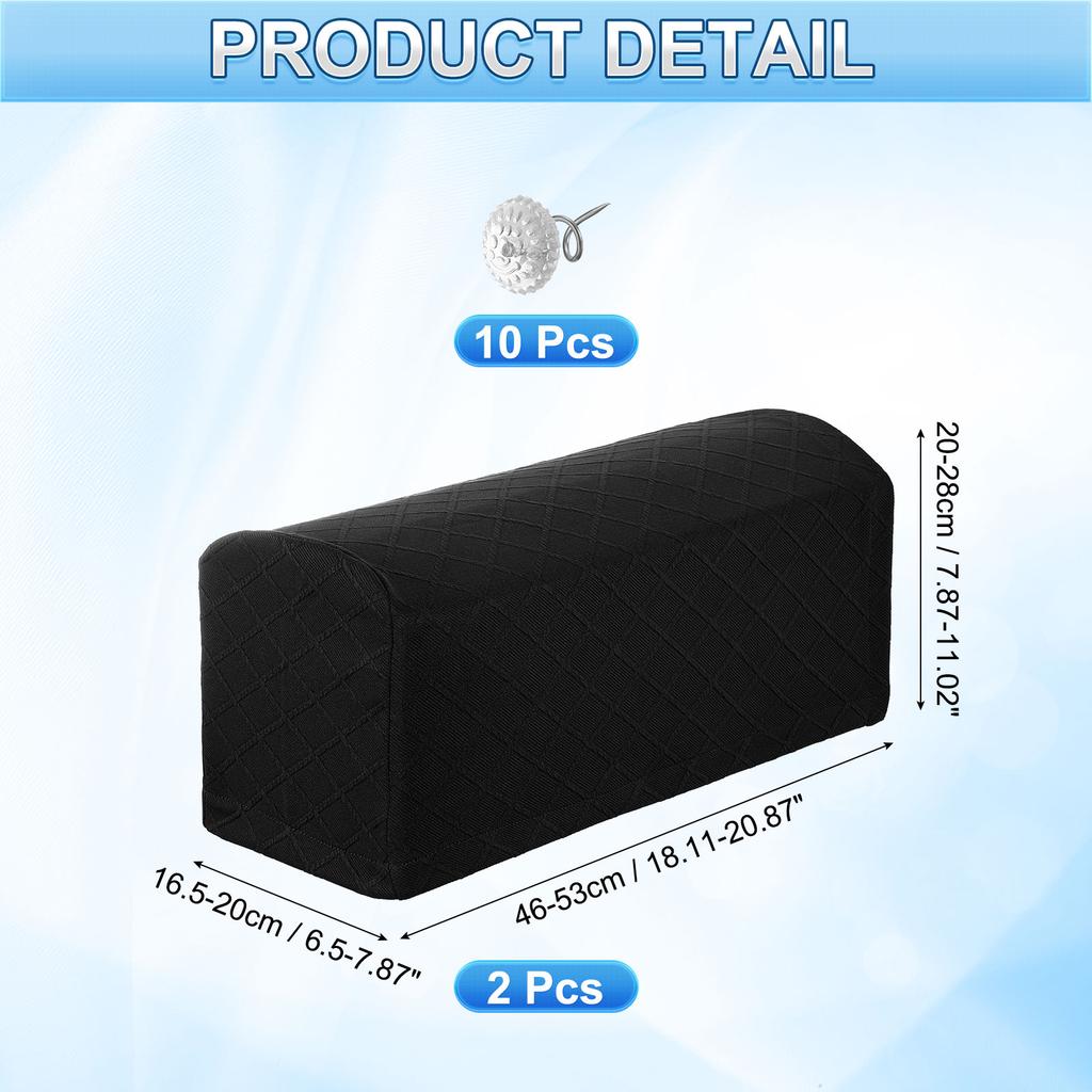 2pcs Stretch Armrest Covers, Polyester Soft Armchair Slipcovers Couch Recliner Arm Cover with Twist Pins Chair Sofa Protector