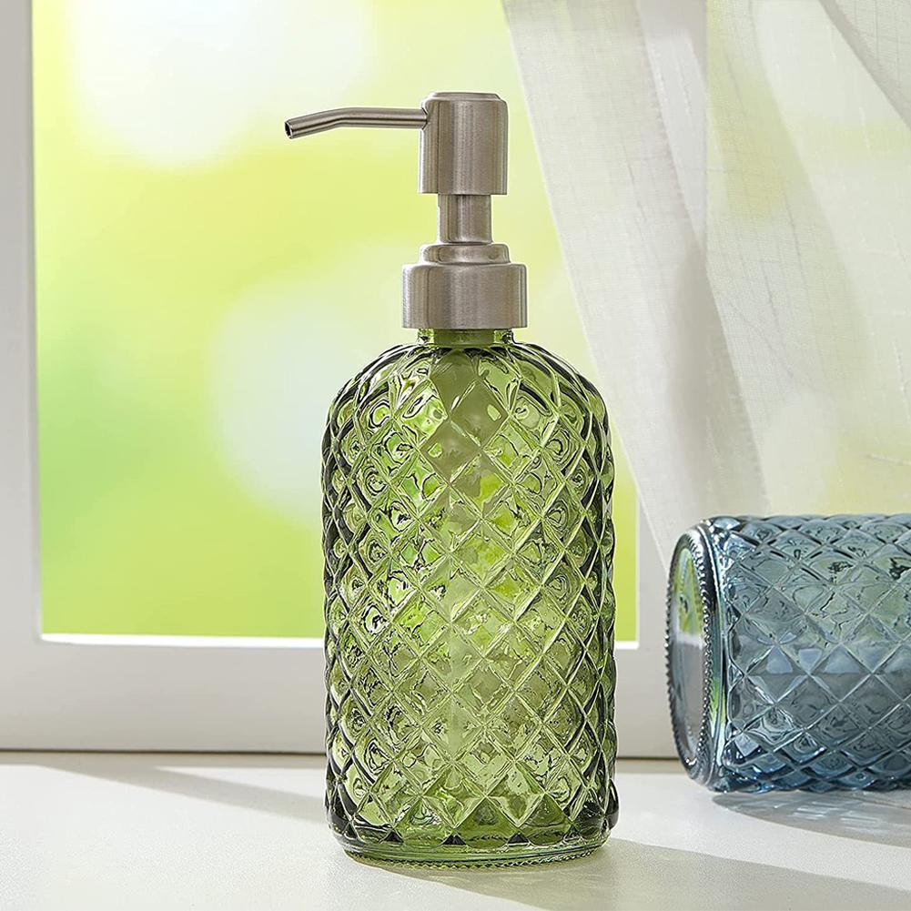 480ml Glass Sub-bottling Refillable Hand Sanitizer Body Wash Hand Pump Dispenser Stainless Steel Pump For Kitchen Home Bathroom