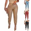 Damen Freizeithose im Jogger-Stil aus PU-Leder mit Taschen - Frühjahr/Sommer 2022 Kollektion
