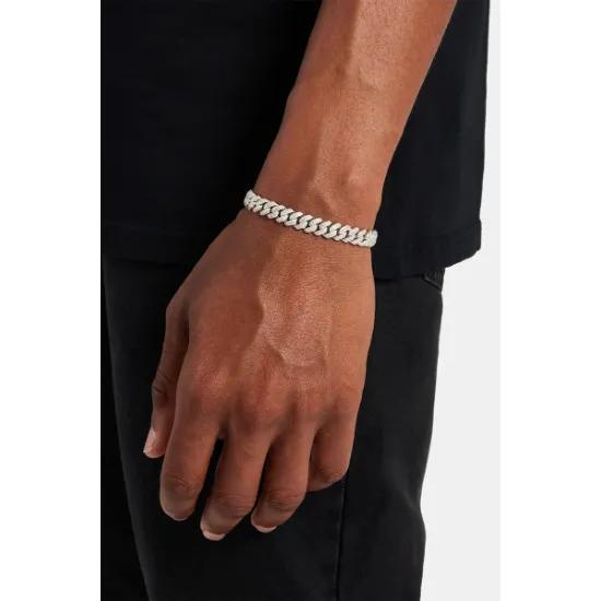 Cuban Bracelet in White Gold 8mm Bestfriend Gift Wedding Anniversary Birthday Christmas Graduation Father’s Day, Valentine’s Day Gift for Husband