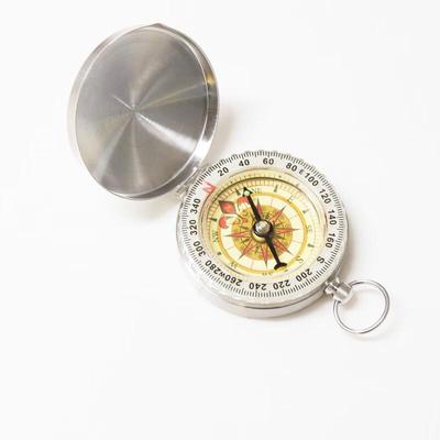 2-Pack Flip-Cover Stainless Steel Pocket Compass