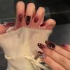 Dried Rose Gradient 3D Crystal Rhinestone Nails - Exquisite Whitening Cute Manicure