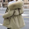 BITCED Women's Winter Slimming Down Jacket with Fashionable Fleece Lining and Thick Fur Trim