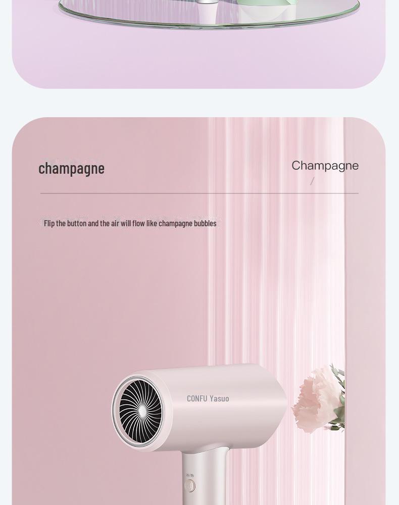 Kangfu Quick-Dry Hair Dryer: Constant Temperature & Ion Care for Household Use