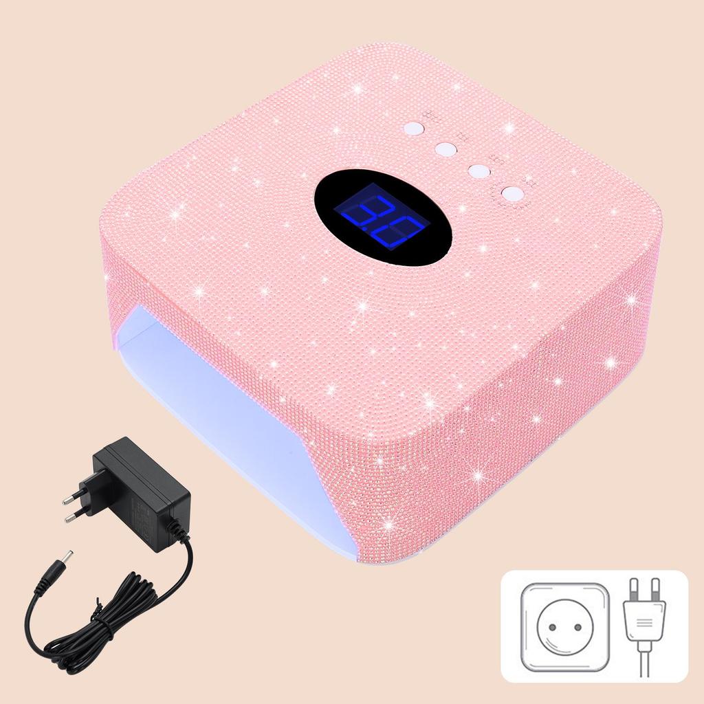 Rhinestone Wireless Rechargeable 54W Nail Lamp - Smart Induction, Quick Dry, No Blackening Hands