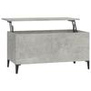 819592 vidaXL Coffee Table Concrete Grey 90x44.5x45 Cm Engineered Wood