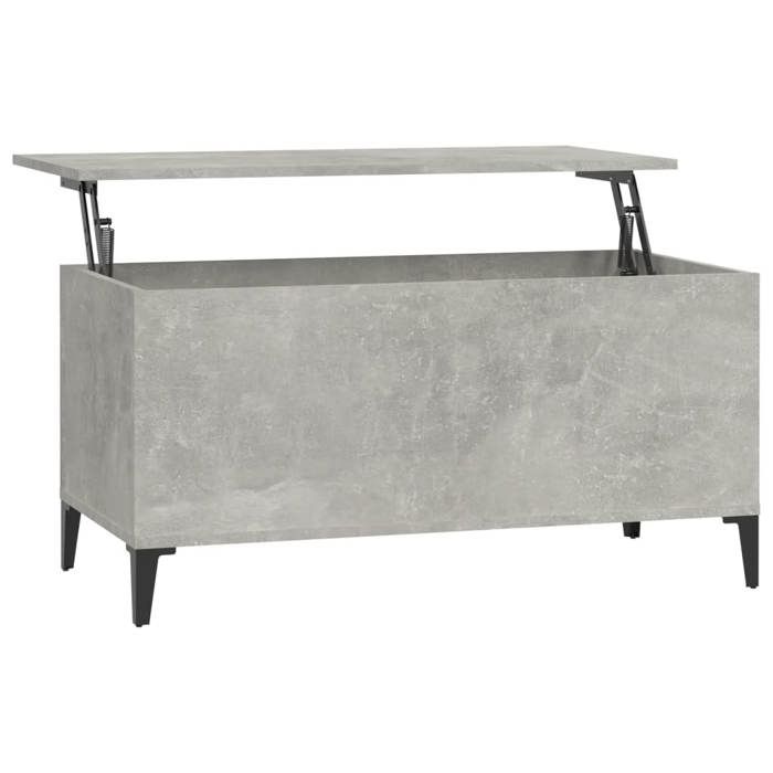 819592 vidaXL Table basse Gris béton 90x44,5x45 cm Bois d'ingénierie