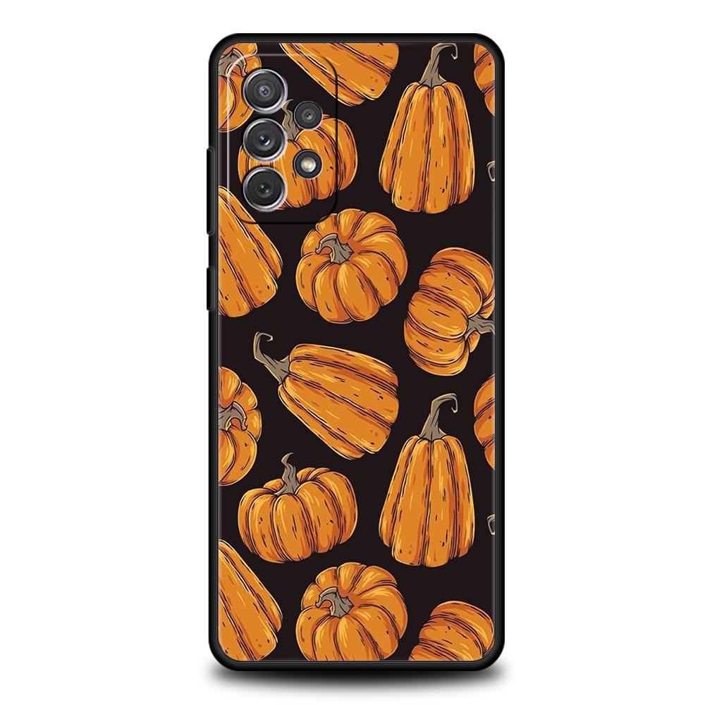 Leaves Fall Fox Pumpkin Case For Samsung Galaxy A24 A12 A14 A32 A50 A70 A20E A20S A10S A22 A30 A40 A34 A54 A42 A52 5G A72 Cover