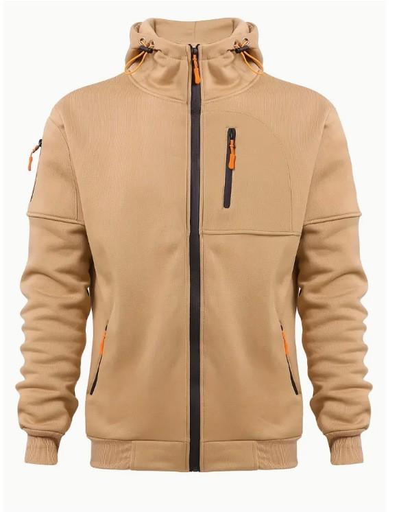 Discount Market Heren Herfst/Winter Sport- en Fitnessvest met Capuchon en Rits op de Arm 3X Large kaki