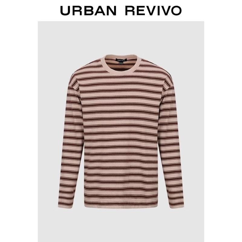 UR 2026 Men s Casual Color-block Stripe Round Neck T-Shirt M