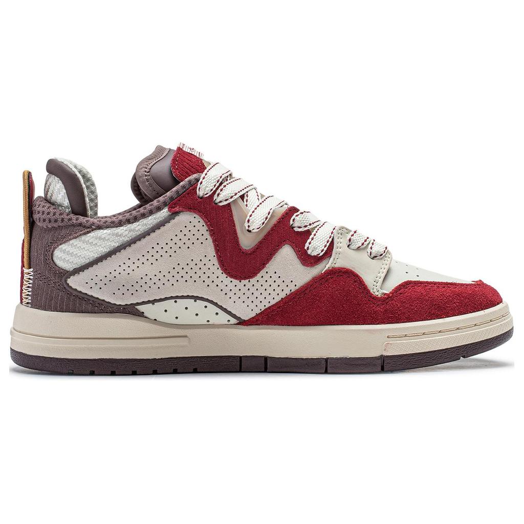 New LINING Wei Wu PRO Skateboard Shoes Women's Low top Cream White/Maroon AECU002-1