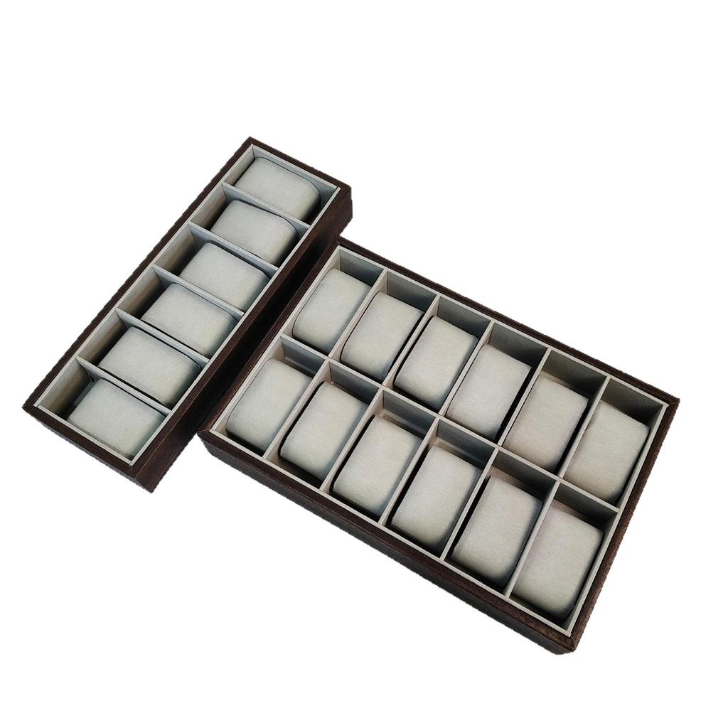 Walnut Grain Watch Display Tray & Stand for Live Broadcasts