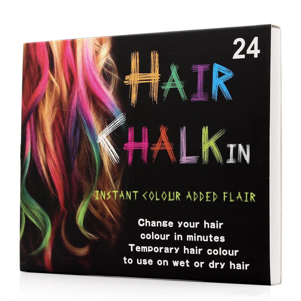24-Color Temporary Hair Chalk Crayons – Soft, Easy-To-Use, EN71 Certified