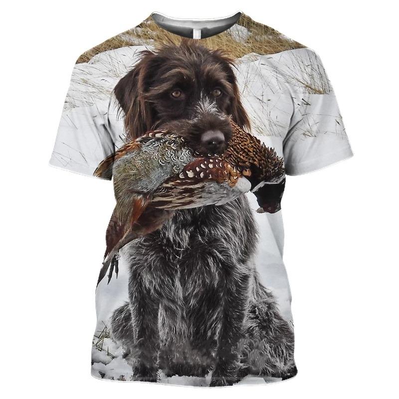 

Summer Hot Sale Of The Season Men s Casual Sporty Short Sleeve T-Shirt 3D Hunting Animal Digital Print O Neck Breathable Fashi XXS