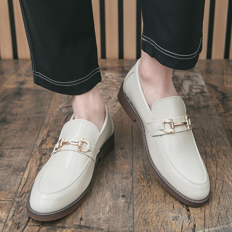 Business minimalist or men's leather shoes luxury designer styles Party Plus size New black and white shoes 38-47