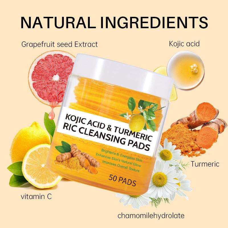 Turmeric Exfoliating Cleansing Pads for Face Natural Facial Scrub Deep Pore Cleanse