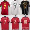 Maillot de Football Rétro Équipe Nationale du Portugal Version Fan Manches Courtes Maillot de Football Hommes Femmes