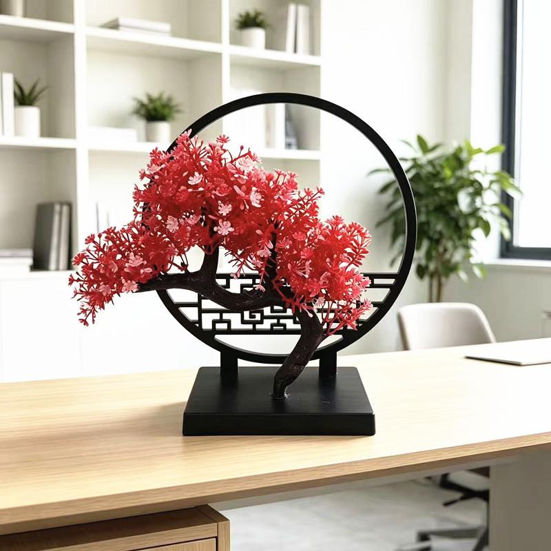 Artificial Bonsai Tree With Plastic Pot For Home Decor And Photography Props