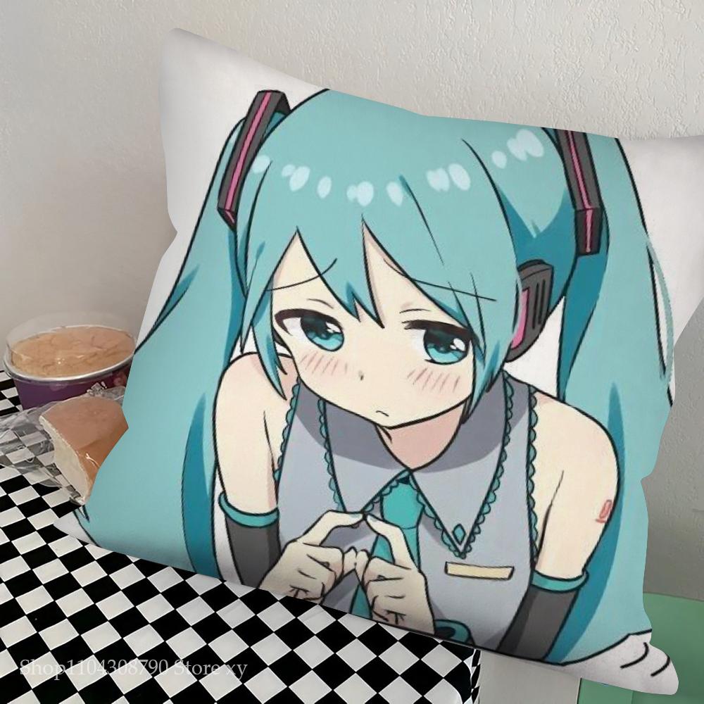 1Pc H-Hatsunes M-Miku Pillow Case Square Bedroom Sofa Leisure Comfort Cushion Car Living Room Home Decoration
