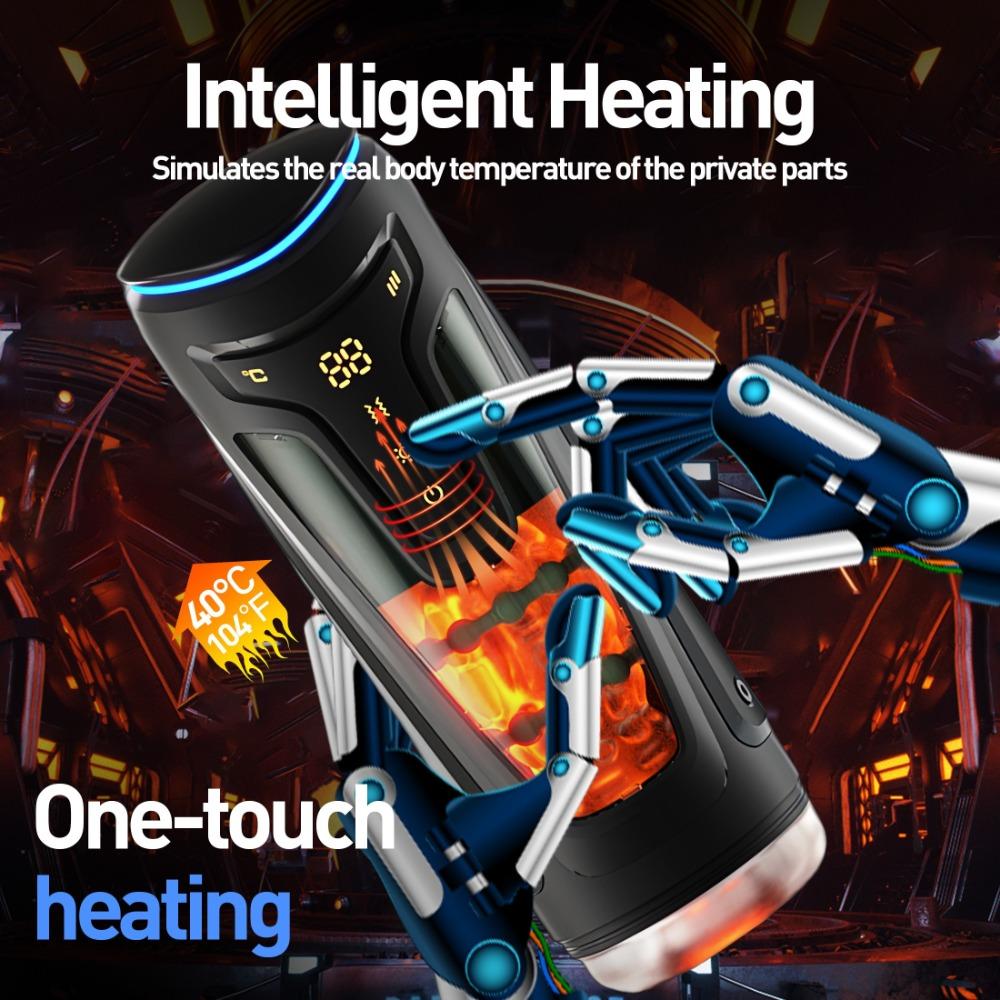 Automatic Thrusting Male Sex Toy with 9 Vibration & 8 Thrust Modes, 2 Heat Levels for Solo Pleasure – Powerful Electric Masturbator for Men
