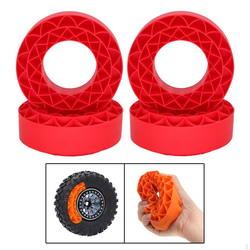 4 Pieces Silicone Rubber Inserts 1.9inch Tires Foam Insert Replacements 106x42mm for 1/10 Scale RC