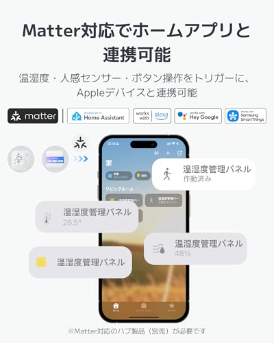 SwitchBot Temperature and Humidity Control Panel for Air Conditioner Operation - SwitchBot Thermometer, Hygrometer, Motion Sensor, LED Backlight, Phys