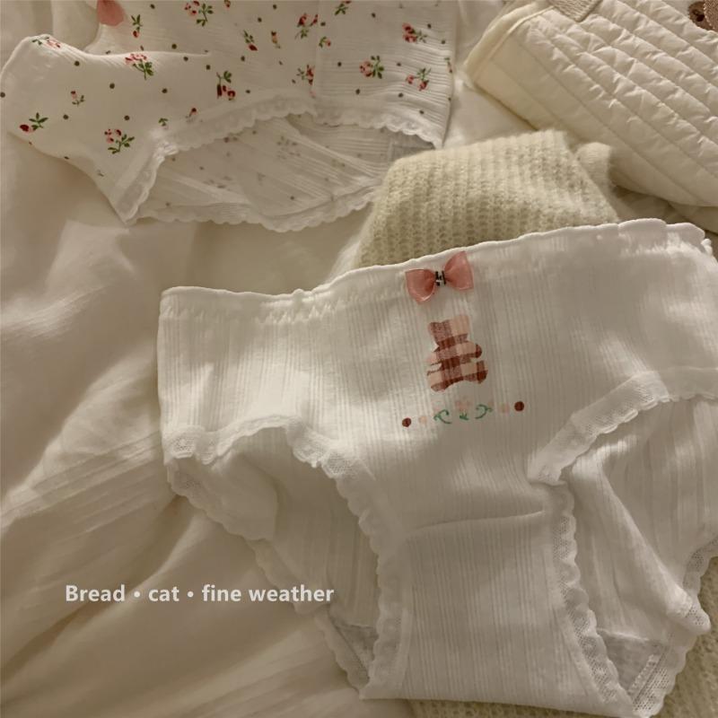 Girl Like Small Floral Reine Baumwolle Unterwäsche Damen Atmungsaktive Spitze Dreieck Höschen