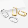 Minimalist style, advanced light-sensitive surface, geometric U-shaped hollow thick frame, versatile and not picky fashion earrings