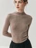 Women's Slim Fit Merino Wool Pullover Sweater - Half-High Neck, Autumn/Winter, Machine Washable