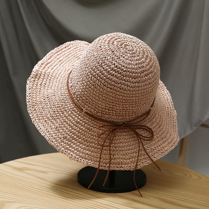 Women's Summer Straw Hat, Fresh and Simple Korean Style, Versatile for Beach Trips, Sunshade Sun Hat, Wide Brim Sun Protection Fisherman Hat