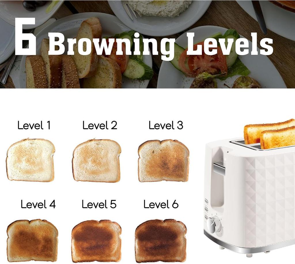 Toasters Wide Slot, Bread Toaster with Cancel, Bagel, Defrost Function, Bagel Toasters with Removable Tray & 6