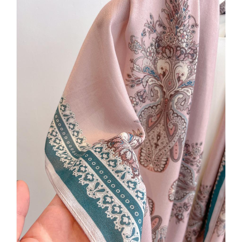 1116 Spring and summer commuting travel versatile large square scarf decorative scarf long version shawl silk scarf dual-purpose foreign style silk s