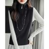 Summer 2026 Women's Grey Zipper High-Neck Knit Vest Sweater – Stylish and Casual Design