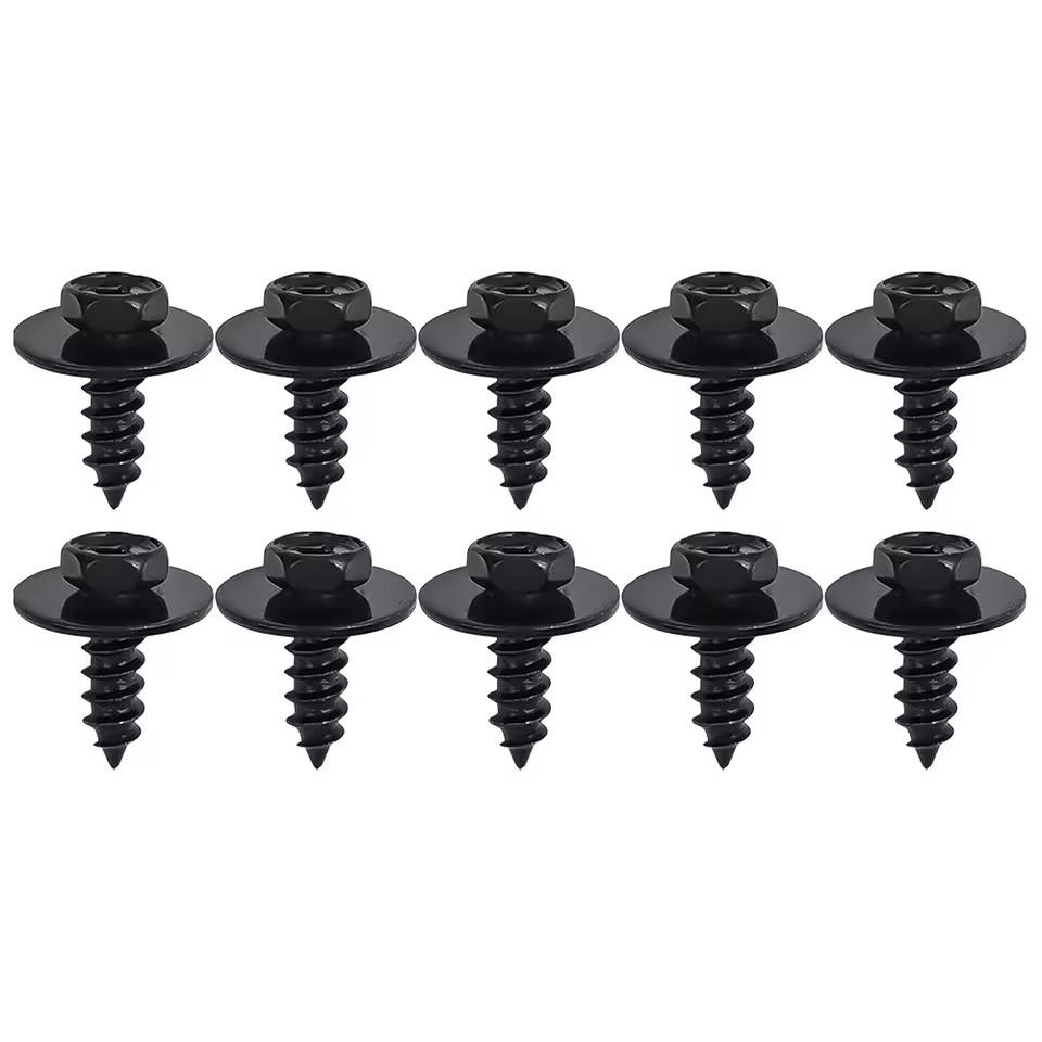 Car Bumper Self Tapping Screw Carbon Steel Auto Fender Mudguard Splash Guard Fastener Rivet Retainer Secure Fix Hardware Parts