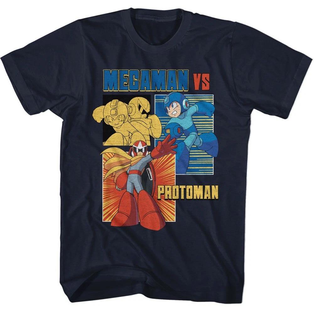 Mega Man - Vs Protoman - American Classics - Solid Blue  Short Sleeve T-Shi 120