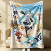 Hatsune Miku Flannel Blanket, Soft Home Throw, Nap Blanket, Sofa Throw, Anime Outdoor Travel Camping Blanket, Fans, Teens Gift