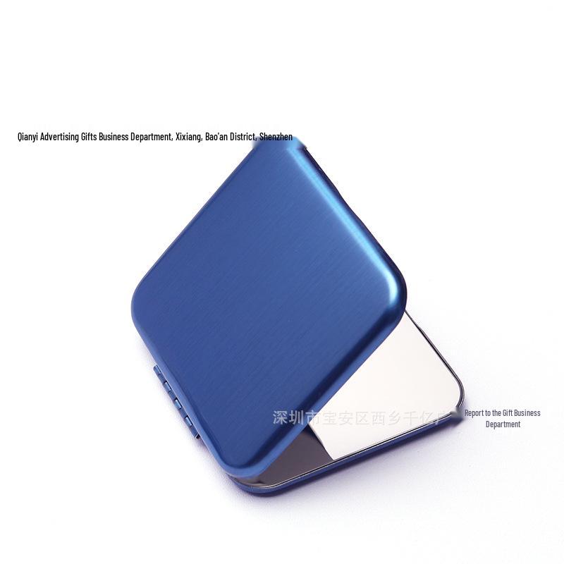 Engravable Stainless Steel Foldable Makeup Mirror - Unbreakable, Portable, Round/Square Design, Compact Size
