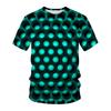 Creative Stripe Geometry 3D Printed Casual Sports T-shirt Men's Round Neck Comfortable Soft Large Loose Breathable T-shirt Fashion Summer T-shirt