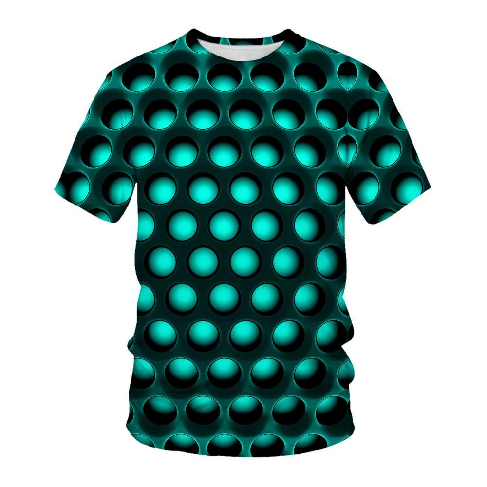 Creative Stripe Geometry 3D Printed Casual Sports T-shirt Men's Round Neck Comfortable Soft Large Loose Breathable T-shirt Fashion Summer T-shirt