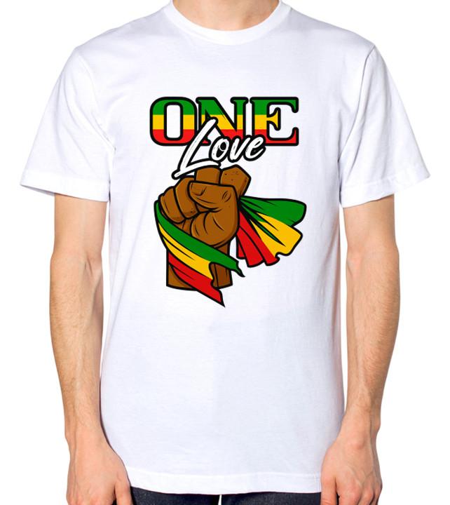 One Love T-Shirt Jah Rasta Reggae Rastafarian Top