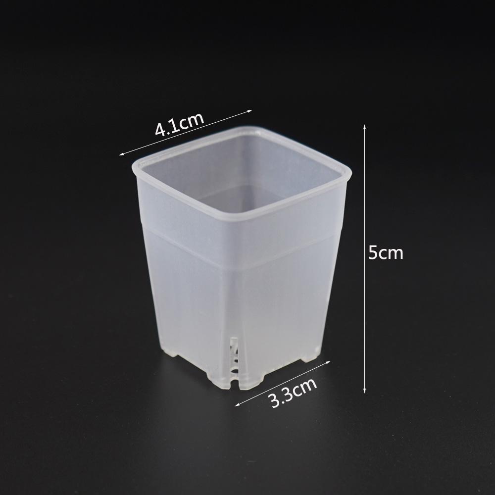 Square Meaty Flower Plastic Transparent Pot Breathable Bonsai Plant Pot Desktop Decoration For Garden Yard Living Room Balcony