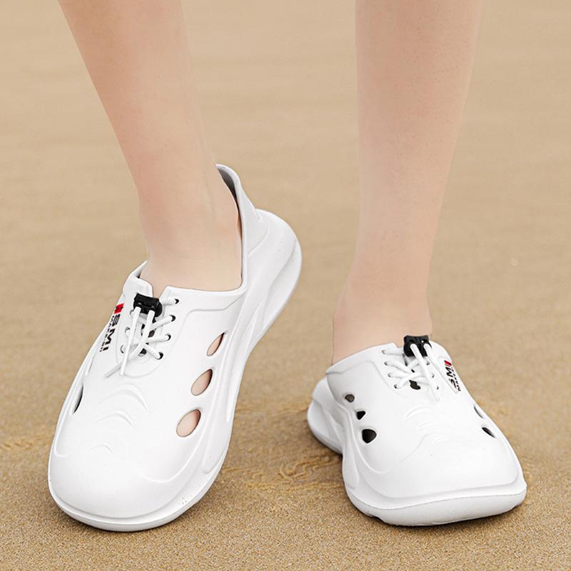 Cool slippers summer hole shoes men's non-slip soft-soled bag head beach shoes men's trendy sandals outdoor wading shoes men's outer wear